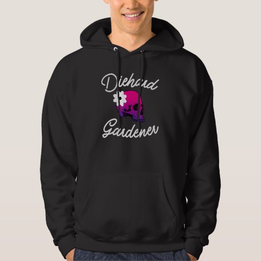 Diehard Gardener Schädel für Garten und Gartenbau Hoodie (Vorderseite)