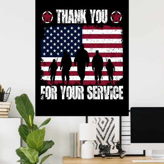 Diejenigen, die bedient haben: Danke 2025 Poster (Heimbüro)