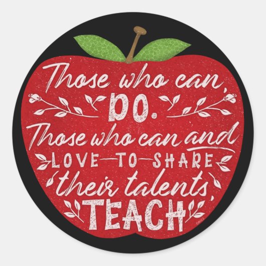Diejenigen, die das Angebot Lehrer Red Apple Schul Runder Aufkleber (Vorderseite)
