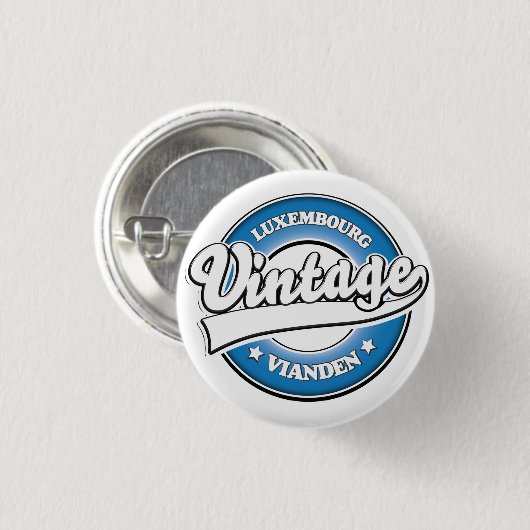 Diekirch luxemburgisches Retrologo Button (Vorne & Hinten)