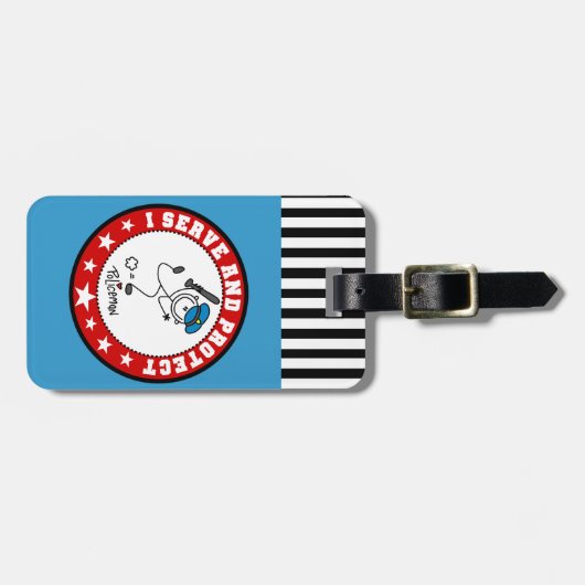 Dienen Sie und schützen Sie Polizisten Gepäckanhänger (Vorderseite horizontal)