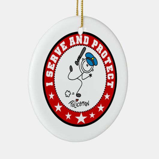 Dienen Sie und schützen Sie Polizisten Keramik Ornament (Rechts)
