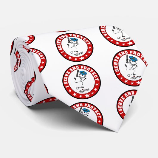 Dienen Sie und schützen Sie Polizisten Krawatte (Gerollt)