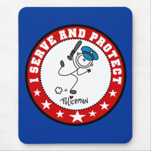 Dienen und Schützen Polizist Mousepad