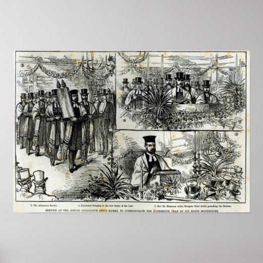Dienst an der jüdischen Synagoge Poster (Vorne)