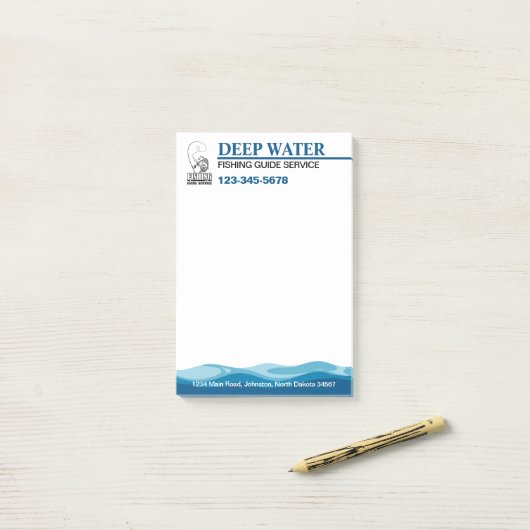 Dienst des Fischereileitfadens Post-it Klebezettel (Auf Schreibtisch)