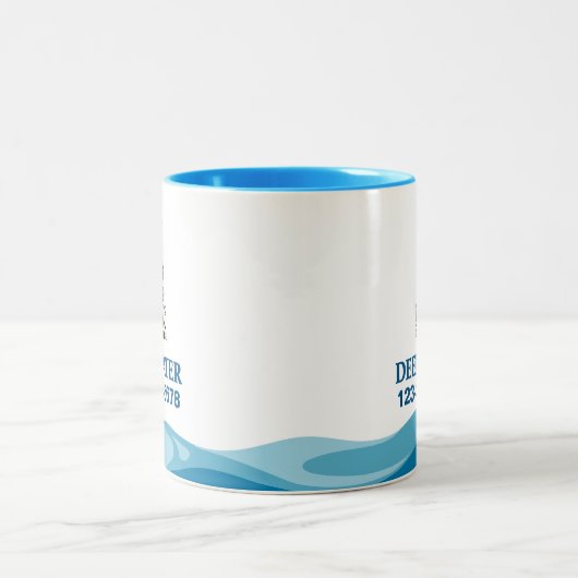 Dienst des Fischereileitfadens Zweifarbige Tasse (Mittel)