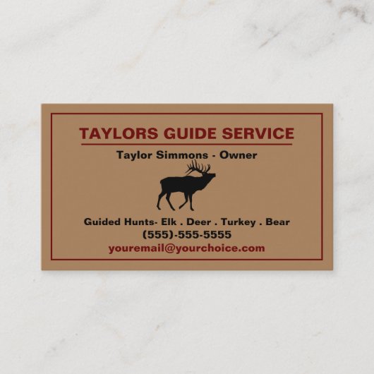 Dienst des Jagdführers im Freien Beruflich Visitenkarte (Vorderseite)