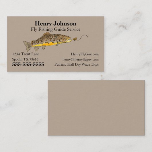Dienst "Fishing Guide" Visitenkarte (Vorne/Hinten)