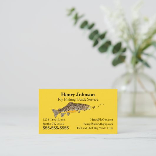 Dienst "Fishing Guide" Visitenkarte (Stehend Vorderseite)