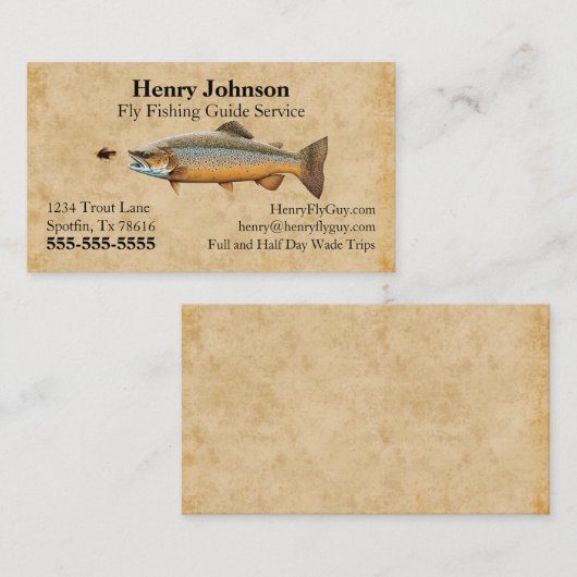 Dienst "Fishing Guide" Visitenkarte (Vorne/Hinten)