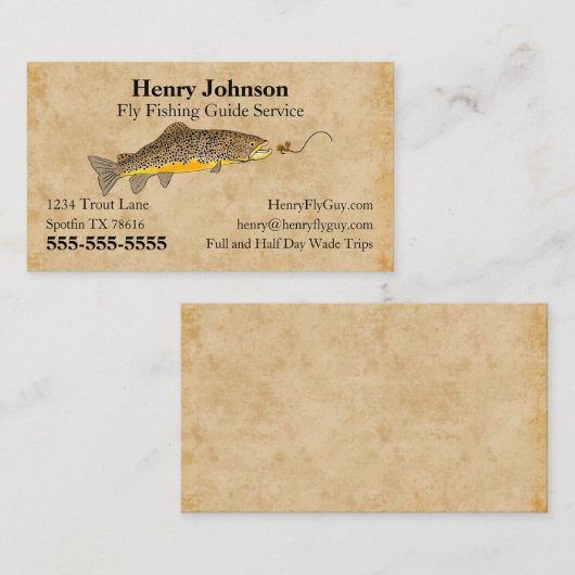 Dienst "Fishing Guide" Visitenkarte (Vorne/Hinten)