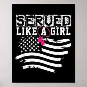 Dienst wie ein Mädchen Gedenkweibchen Veteranen Da Poster