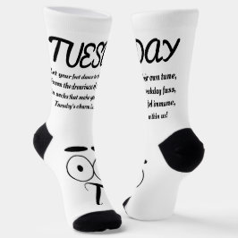 Dienstag Gedicht Socks - Trendy, Funny, White&Blac Socken