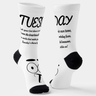 Dienstag Gedicht Socks - Trendy, Funny, White&Blac Socken