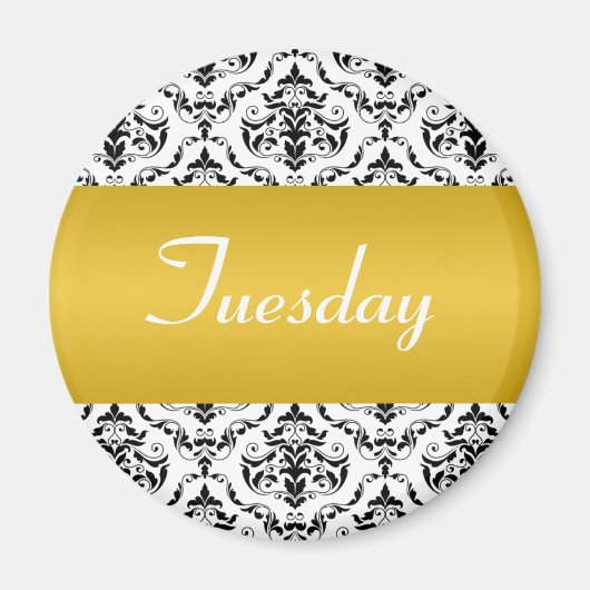 Dienstag Gelb - Damask Magnet (Vorne)