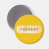 Dienstag Gold Round Magnet von Janz (Vorderseite/Rückseite)