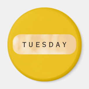Dienstag Gold Round Magnet von Janz