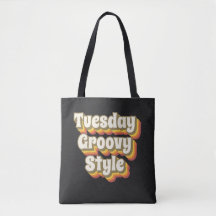 Dienstag Groovy Style 70er Retro Design
