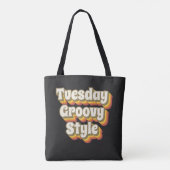 Dienstag Groovy Style 70er Retro Design Tasche (Rückseite)
