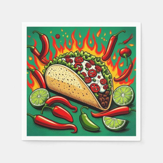 Dienstag-Taco-Papier-Servietten Serviette (Vorderseite)