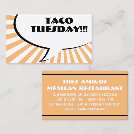 Dienstag Visitenkarte (Vorne/Hinten)