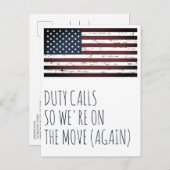 Dienstanrufe Militärische Bewegung bewegt sich bew Ankündigungspostkarte (Vorne/Hinten)
