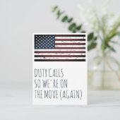 Dienstanrufe Militärische Bewegung bewegt sich bew Ankündigungspostkarte (Stehend Vorderseite)