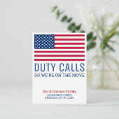 Dienstaufrufe Militärische Bewegung der PCS Bewegu Ankündigungspostkarte (Stehend Vorderseite)
