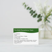 Dienste zur Beseitigung von Malt- und Sturmschäden Visitenkarte (Stehend Vorderseite)