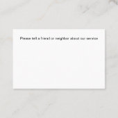 Dienste zur Beseitigung von Malt- und Sturmschäden Visitenkarte (Rückseite)