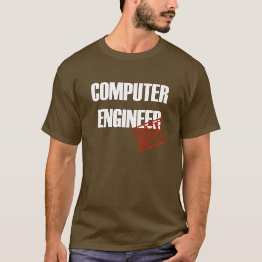 Dienstfreier Computertechniker T-Shirt (Vorderseite)