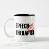 DIENSTFREIER SPRACHE-THERAPEUT ZWEIFARBIGE TASSE (Links)