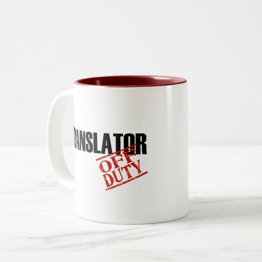 DIENSTFREIER ÜBERSETZER ZWEIFARBIGE TASSE (Vorderseite Links)