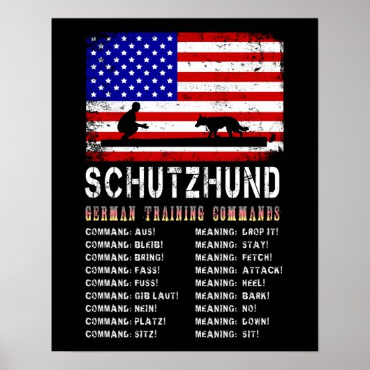 Diensthund Schutzhund Deutsche Ausbildungskommando Poster (Vorne)