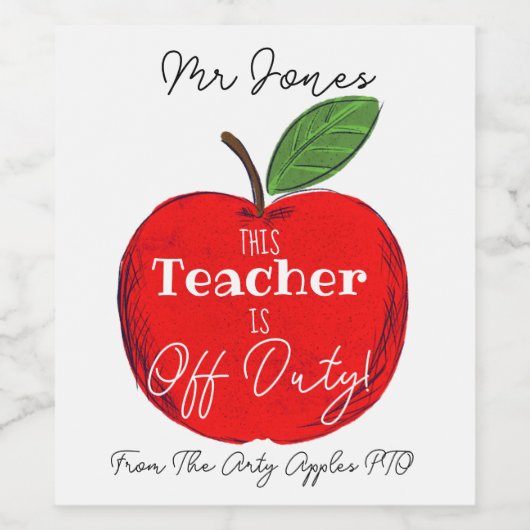 Dienstlehrer Weinetikett (Einzelnes Label)