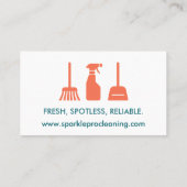 Dienstleistungen der aquamarinen Beruflichen Hausr Visitenkarte (Rückseite)