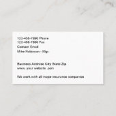 Dienstleistungen der Automobillackierung und -koll Visitenkarte (Rückseite)