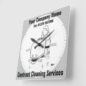 Dienstleistungen der Bodenreinigung Quadratische Wanduhr (Winkel)