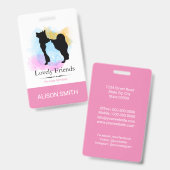 Dienstleistungen der Hauspflege/ Sitzplätze Ausweis (Vorder- & Rückseite)