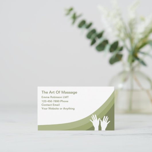 Dienstleistungen der künstlerischen Massagetherapi Visitenkarte (Stehend Vorderseite)