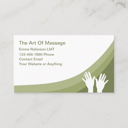 Dienstleistungen der künstlerischen Massagetherapi Visitenkarte (Vorderseite)