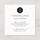 Dienstleistungen der Logoreinigung Wasserfarbe Kom Quadratische Visitenkarte (Rückseite)