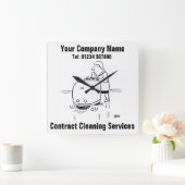 Dienstleistungen der Vertragsreinigung Quadratische Wanduhr (Zuhause)