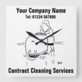 Dienstleistungen der Vertragsreinigung Quadratische Wanduhr (Vorderseite)