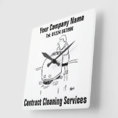 Dienstleistungen der Vertragsreinigung Quadratische Wanduhr (Winkel)