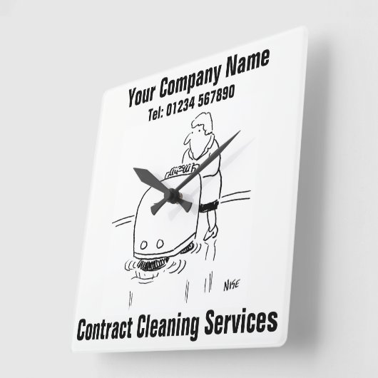 Dienstleistungen der Vertragsreinigung Quadratische Wanduhr (Winkel)