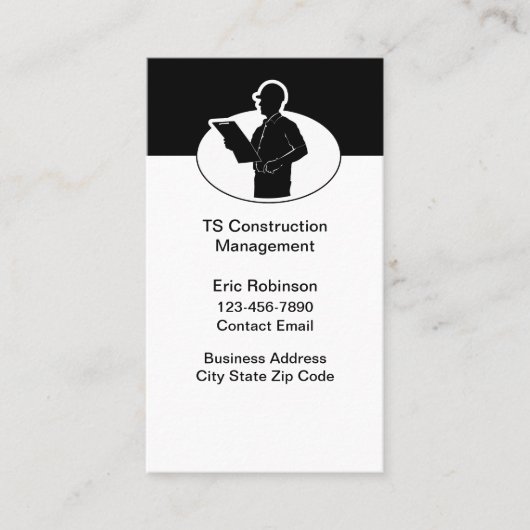 Dienstleistungen des Baumanagements Visitenkarte (Vorderseite)