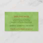 Dienstleistungen des Gartenbaus und des Landschaft Visitenkarte (Rückseite)