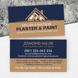 Dienstleistungen des Plasterings und Malens Visitenkarte